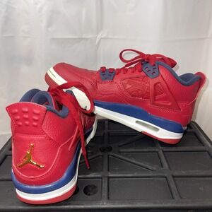 Nike Air Jordan 4 Retro SE "FIBA" Red/Gold Youth‎ Sz 5Y (408452-617) - Preowned